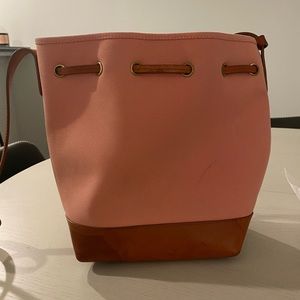 Manage Gavriel Canvas Calfskin Bucket Bag Blush